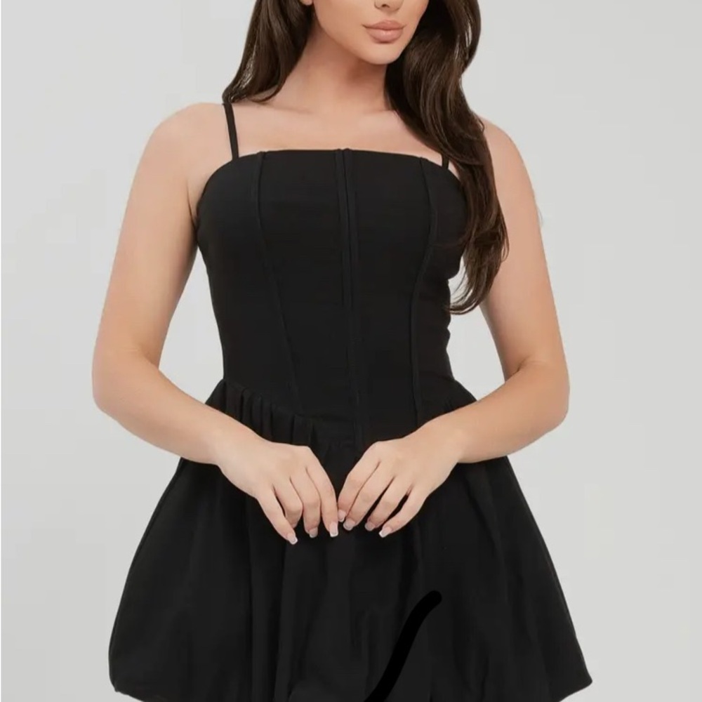 Black Mini Bubble Dress